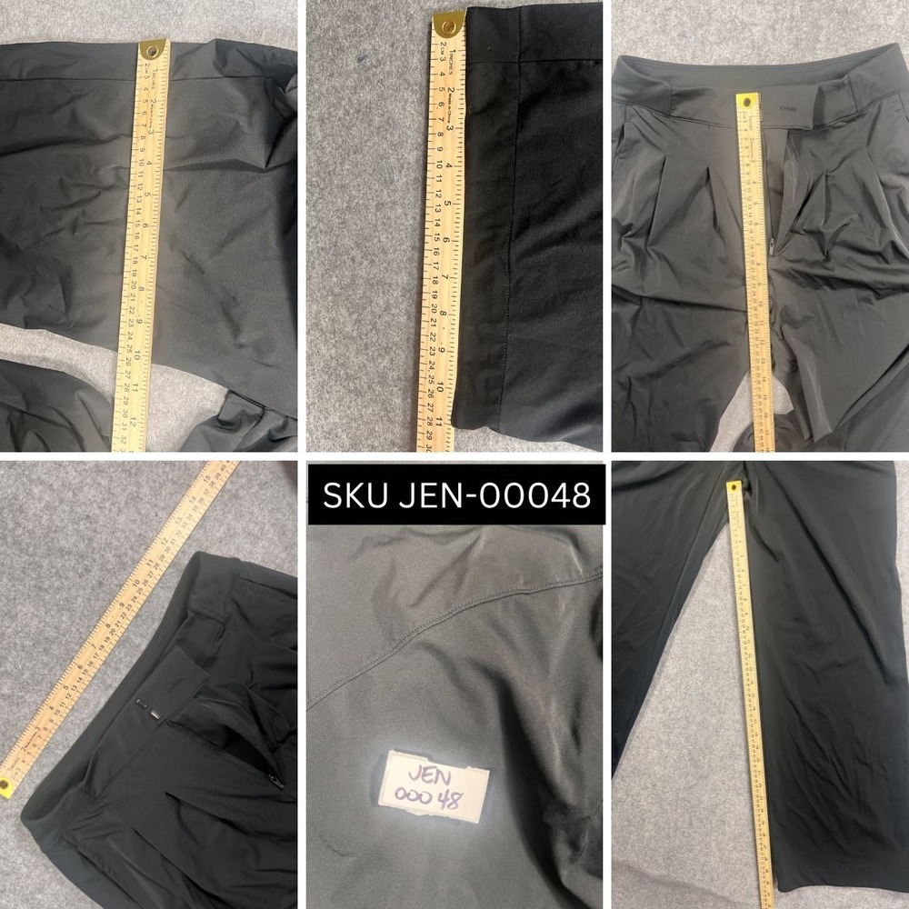 Nike Dri-FIT Wide Leg Pleated Trousers Small Black Nylon Spandex Stretch - Picture 5 of 12